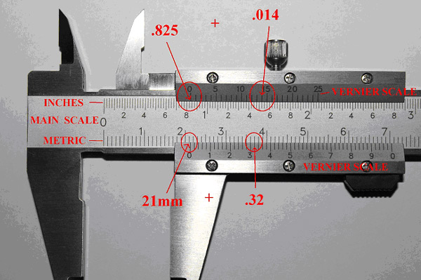 how to read a caliper in inches